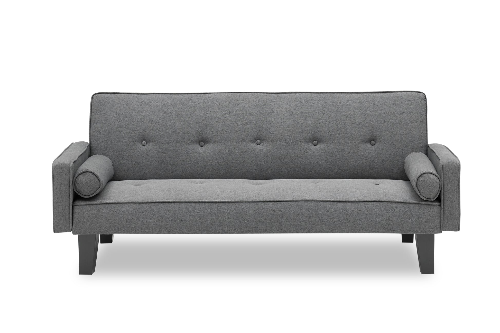 2059 Sofa Convertible Into Sofa Bed Includes Two Pillows 72" Dark Grey Cotton Linen Sofa Bed For Family Living Room Dark Gray Cotton