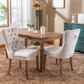 Nikki Collection Modern, High End Tufted Solid Wood Contemporary Velvet Upholstered Dining Chair With Wood Legs Trim 2 Pcs Set,Beige, Sw2001Bg Beige Dining Room American Design Dining Chairs Rubberwood Foam Velvet