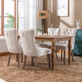 Nikki Collection Modern, High End Tufted Solid Wood Contemporary Velvet Upholstered Dining Chair With Wood Legs Trim 2 Pcs Set,Beige, Sw2001Bg Beige Dining Room American Design Dining Chairs Rubberwood Foam Velvet