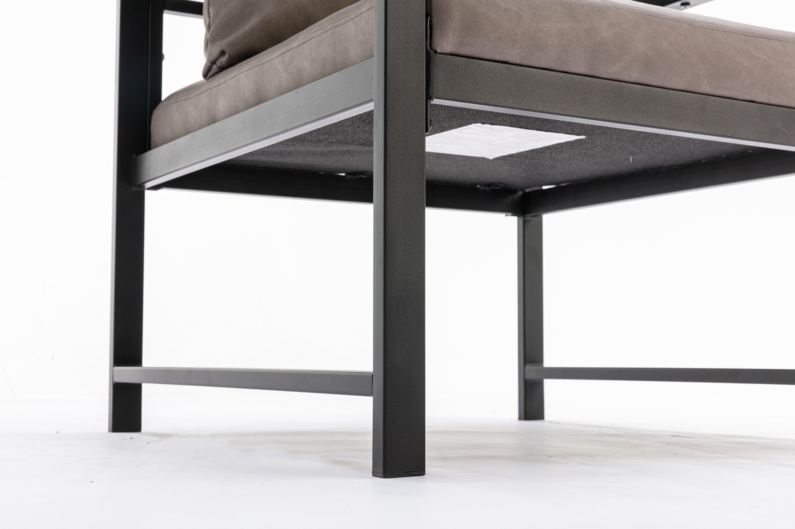 Modern Faux Leather Accent Chair With Black Powder Coated Metal Frame, Single Sofa For Living Room Bedroom, Gray Gray Foam Pu