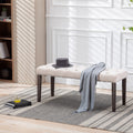 Heng Ming Upholstered Tufted Bench Ottomanvelvet Dining Bench Bedroom Bench Footrest Stool Accent Bench For Entryway Dining Room Living Room, Beige Beige Velvet