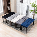 Heng Ming Upholstered Tufted Bench Ottomanvelvet Dining Bench Bedroom Bench Footrest Stool Accent Bench For Entryway Dining Room Living Room, Light Gray Light Grey Velvet