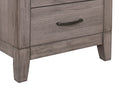 Brownish Gray Finish 1Pc Nightstand Melamine Laminate 2X Drawers Dark Metal Hardware Bed Side Table Brown Gray 2 Drawers Bedroom Wood