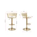 Set Of 2 Bar Stools,With Chrome Footrest And Base Swivel Height Adjustable Mechanical Lifting Velvet Golden Leg Simple Bar Stool Cream Cream Foam Fabric