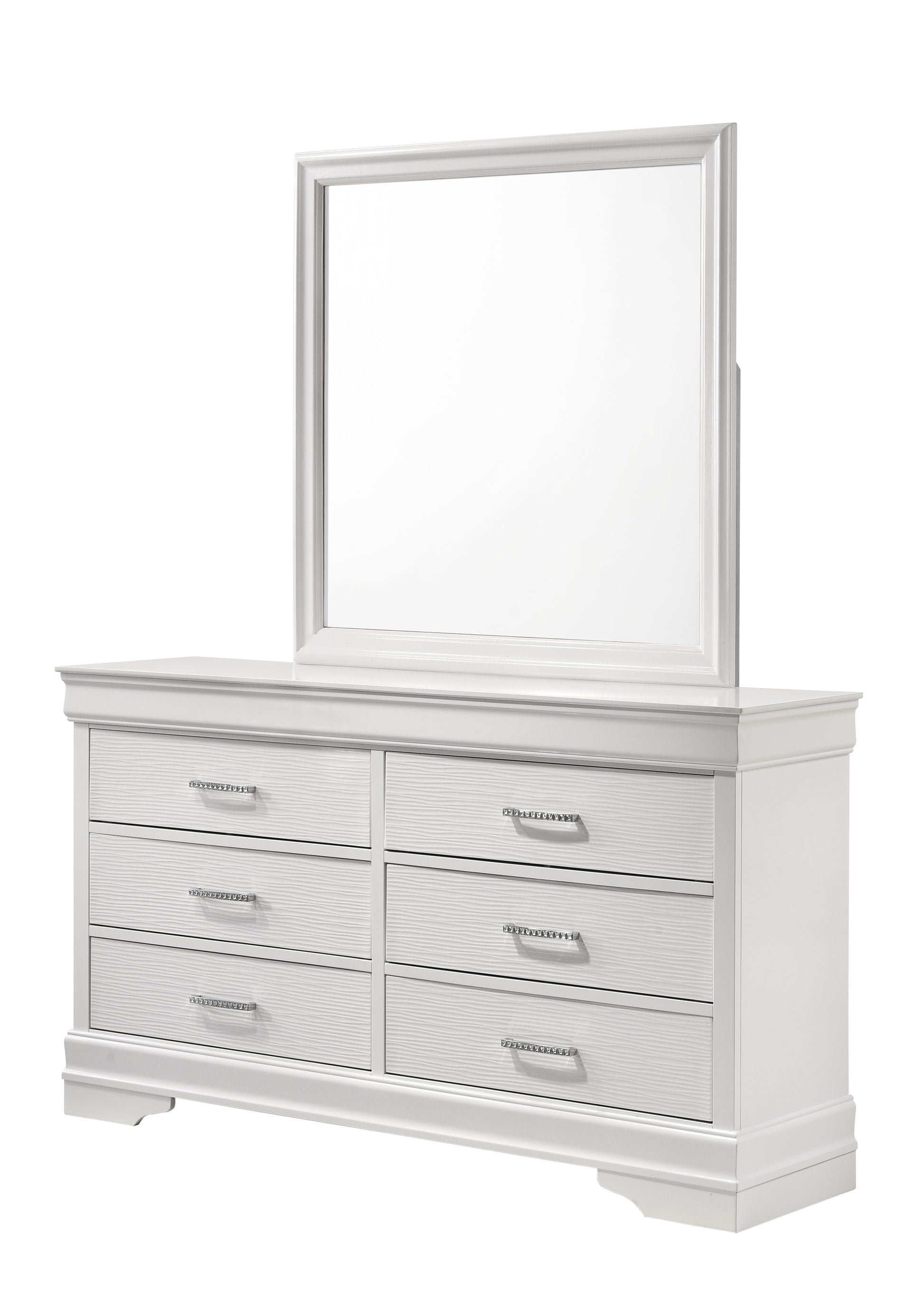Twin 5 Pc Tufted Upholstery Led Bedroom Set Made With Wood In White Box Spring Required Twin White Wood 5 Piece Set Bedroom Bed Included,Chest Included,Dresser Included,Mirror Included,Nightstand