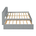 Full Bed With Bookcase,Twin Trundle,Drawers,Grey Full Grey Pine
