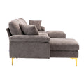 Coolmore U Shape Sectional Sofa With Ottomanreversible Sofa Couch For Living Room,Spacious Furniture,Durable Couch Removable And Machine Washable Cover Grey Velvet Grey Primary Living Space Foam Velvet 4 Seat