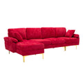 Coolmore U Shape Sectional Sofa With Ottomanreversible Sofa Couch For Living Room,Spacious Furniture,Durable Couch Removable And Machine Washable Cover Red Velvet Red Primary Living Space Foam Velvet 4 Seat