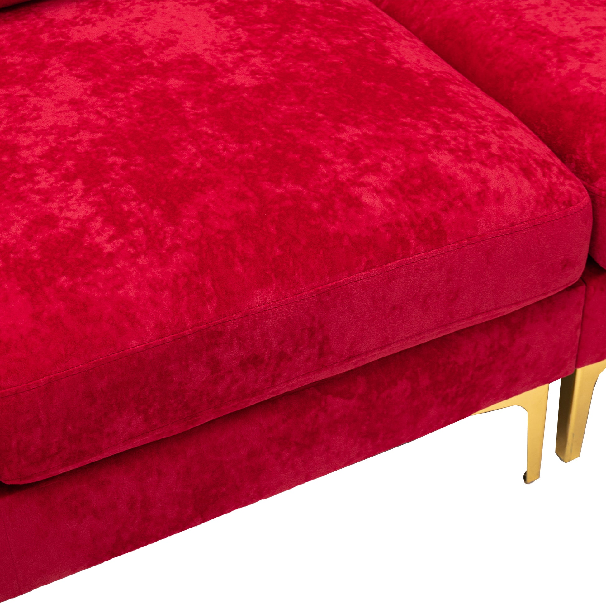 Coolmore U Shape Sectional Sofa With Ottomanreversible Sofa Couch For Living Room,Spacious Furniture,Durable Couch Removable And Machine Washable Cover Red Velvet Red Primary Living Space Foam Velvet 4 Seat