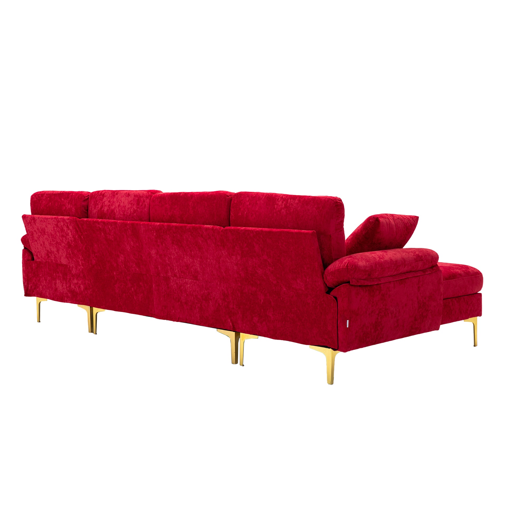 Coolmore U Shape Sectional Sofa With Ottomanreversible Sofa Couch For Living Room,Spacious Furniture,Durable Couch Removable And Machine Washable Cover Red Velvet Red Primary Living Space Foam Velvet 4 Seat