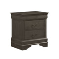 Classic Louis Philippe Style Stained Gray Finish 1Pc Nightstand Of 2X Drawers Traditional Design Bedroom Furniture Gray 2 Drawers Bedroom Traditional Wood