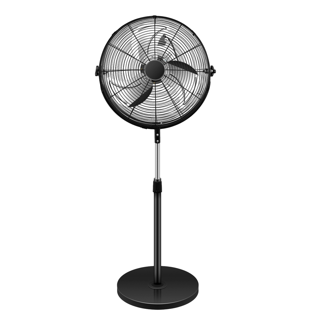 Simple Deluxe 18 Inch Pedestal Standing Fan, High Velocity, Heavy Duty Metal For Industrial, Commercial, Residential, Greenhouse Use, Black Black Metal