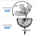 Simple Deluxe 18 Inch Pedestal Standing Fan, High Velocity, Heavy Duty Metal For Industrial, Commercial, Residential, Greenhouse Use, Black Black Metal