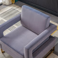 Modern Velvet Accent Chair, Elegant Armchair With Stainless Steel Base Grey Velvet