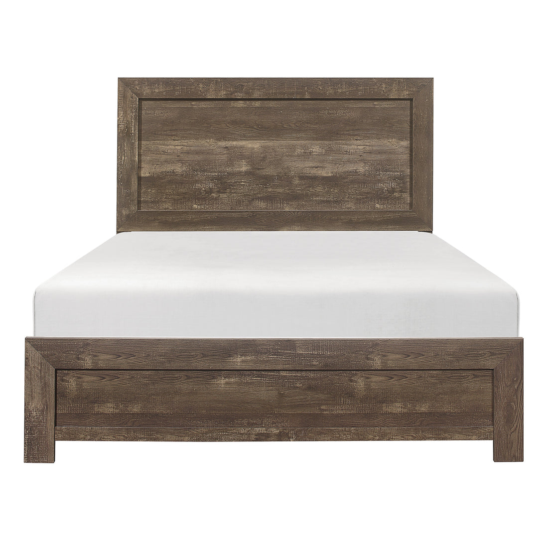 Rustic Brown Finish Full Size Panel Bed Wooden Bedroom Furniture 1Pc, Bed In A Box Box Spring Required Full Rustic Brown Bedroom Bed Frame Wood