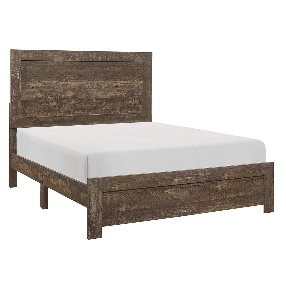 Rustic Brown Finish Full Size Panel Bed Wooden Bedroom Furniture 1Pc, Bed In A Box Box Spring Required Full Rustic Brown Bedroom Bed Frame Wood
