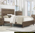 Rustic Brown Finish 1Pc Eastern King Size Bed Panel Headboard Footboard Wooden Bedroom Furniture King Rustic Brown Bedroom Wood