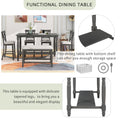 6 Piece Counter Height Dining Table Set Table With Shelf 4 Chairs And Bench For Dining Room Gray Gray Solid Wood