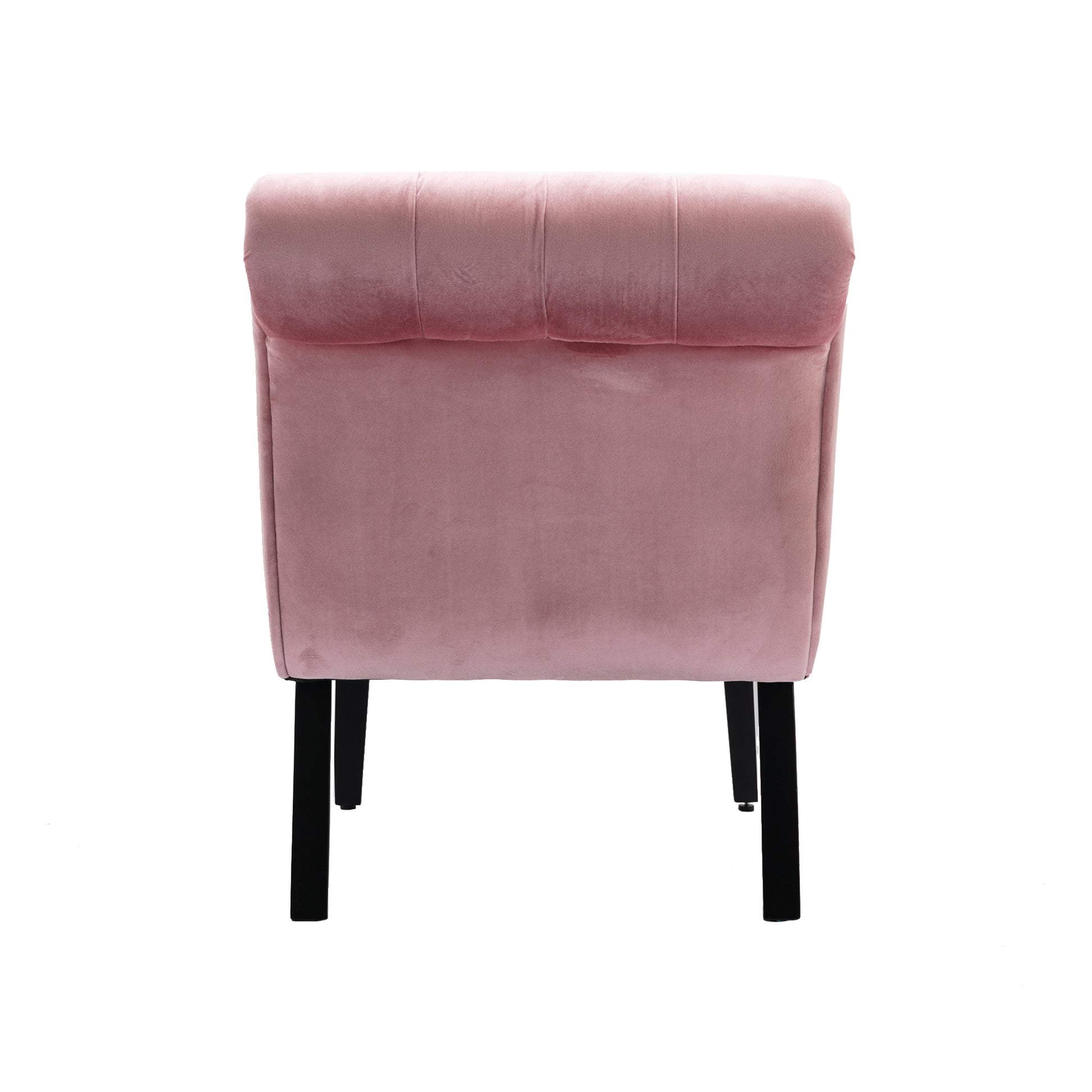 Coolmore Modern Velvet Armless Accent Living Room Chair Leisure Chair,Upholstered Fabric Button Comfortable Chair With Wooden Legs For Bedroom, Living Room, Office Pink Velvet Pink Primary Living Space Foam Velvet
