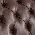Tufted Armless Chaise Lounge Dark Brown Pu Pu