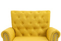 Mid Century Modern Accent Chair, Linen Armchair W Tufted Back Wood Legs, Upholstered Lounge Arm Chair Single Sofa For Living Room Bedroom, Yellow Yellow Foam Linen