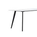 Porcelain Dining Table White 63'' White Foam Ceramic