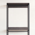 Monica Farmhouse Industrial Wood Walk In Closet With One Shelf In Rustic Gray Gray Solid Wood