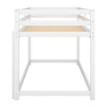Twin Over Twin Floor Bunk Bed With Ladderwhite Old Sku:Wf281727Aak Wf286602Aak White Pine