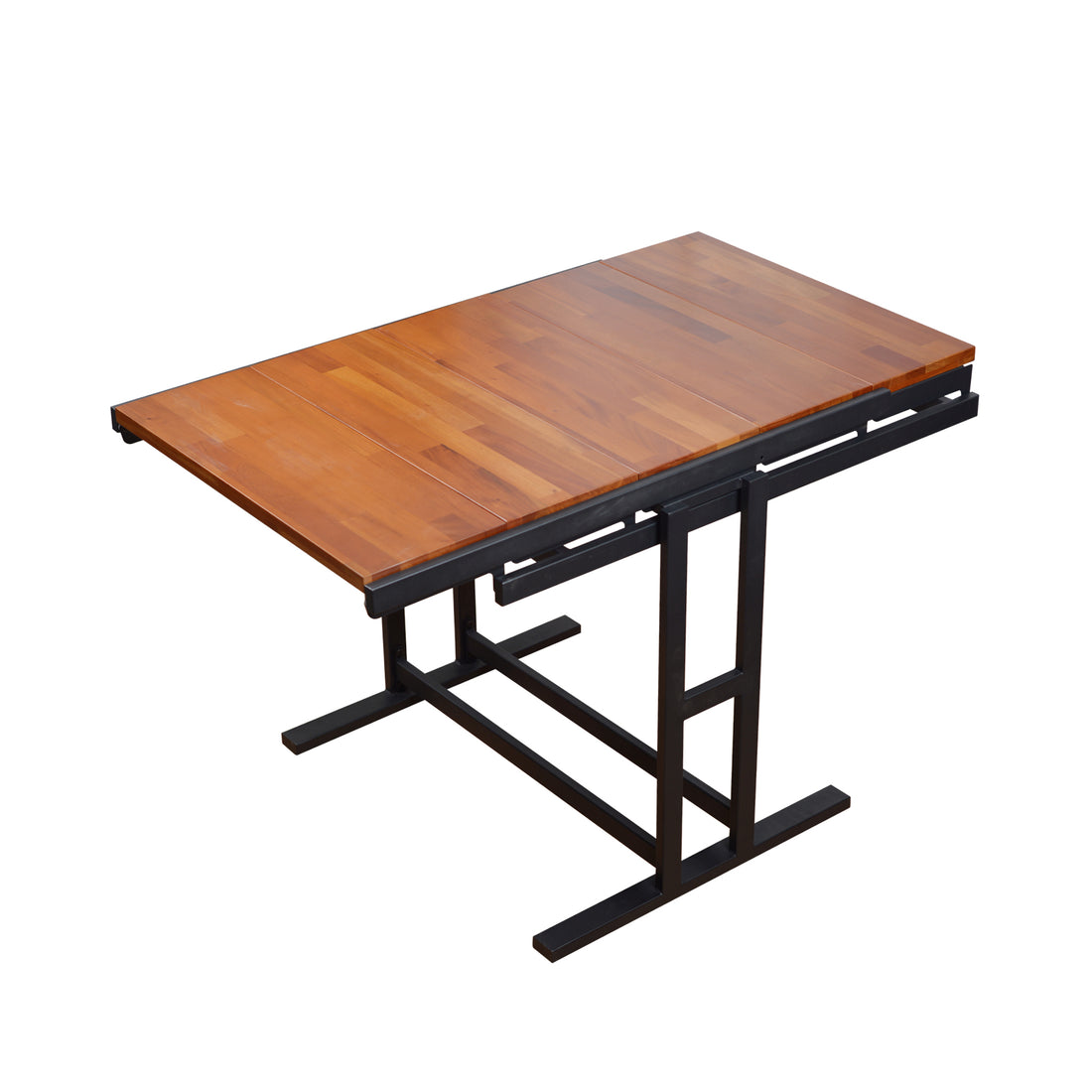 Medium Size Rubber Wood Multifunction Convertible Dining Table,Transition Dining Table And Shelf For Home And Kitchen,Free Switch,Space Saving For Any Need ,Wood Color Finish Natural Wood Light