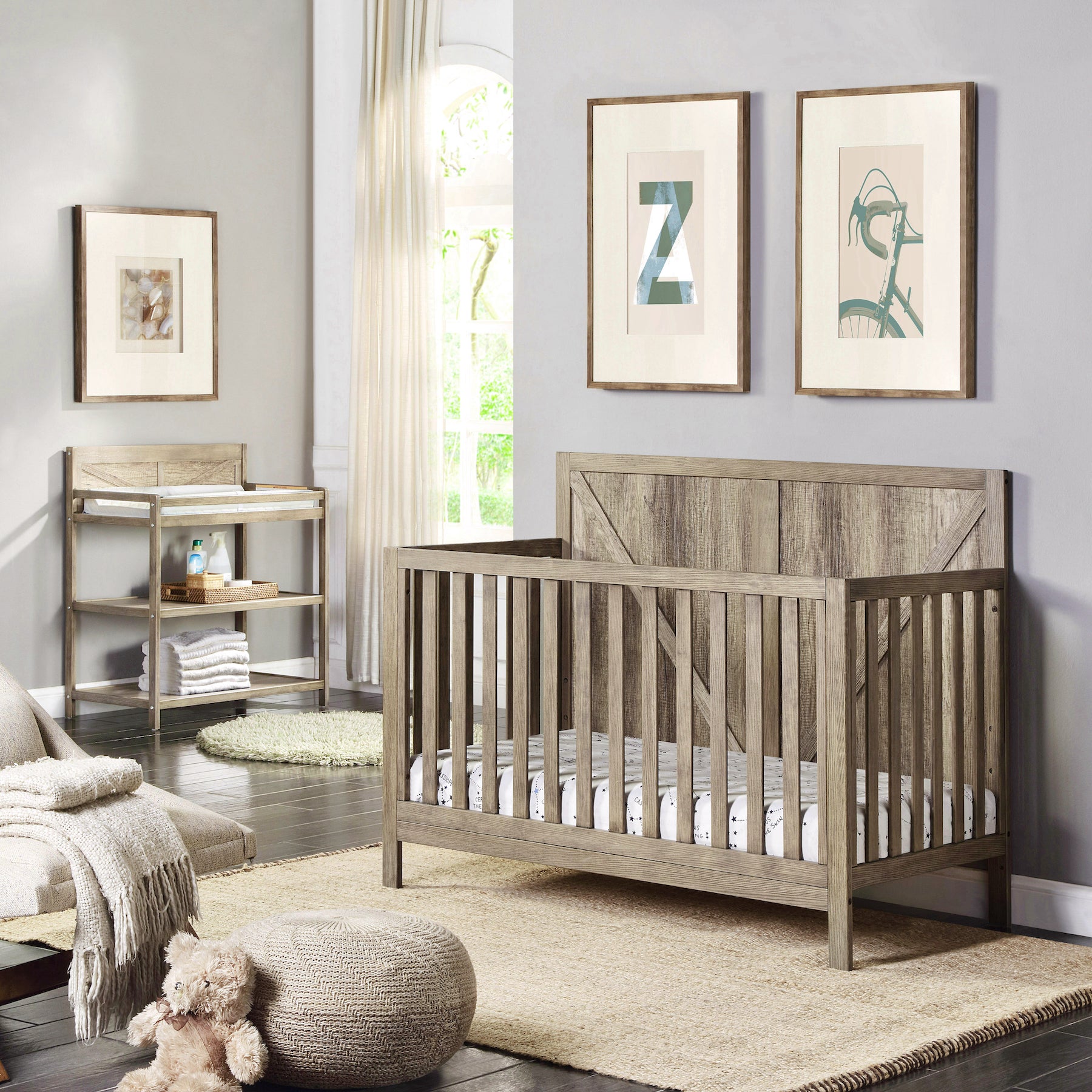 Barnside Toddler Guard Rail Vintage Chestnut Chestnut Wood
