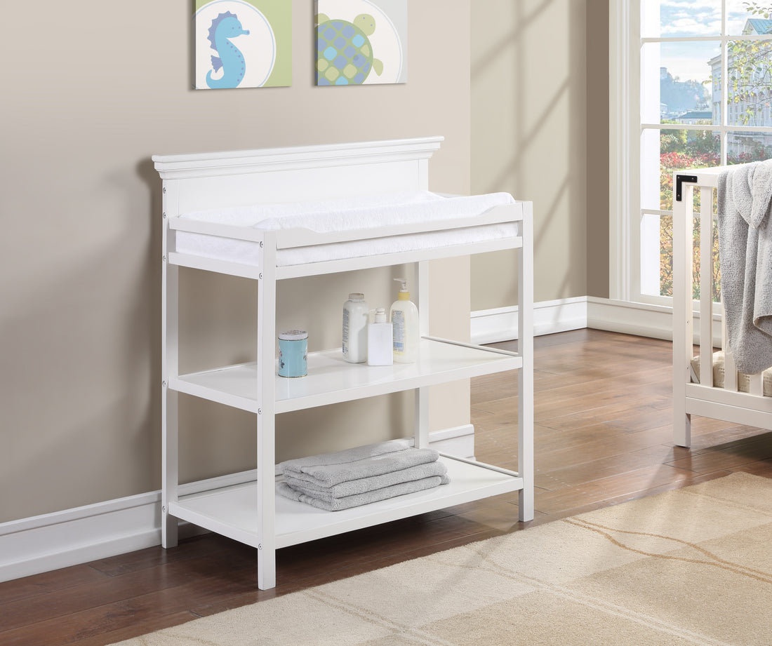 Universal Changing Table White White Solid Wood