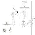 Dual Shower Head 12 Inch Ceiling Mount Square Shower System With Rough In Valve, Brushed Nickel Brushed Nickel Stainless Steel