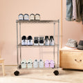 Simple Deluxe 3 Shelf Shelving With Wheels Steel Organizer 23