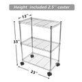 Simple Deluxe 3 Shelf Shelving With Wheels Steel Organizer 23