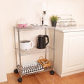 Simple Deluxe 3 Shelf Shelving With Wheels Steel Organizer 23