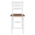 Farmhouse Wood Counter Height Dining Chair Set For Small Places, Set Of 4, Walnut White White Walnut Solid Wood