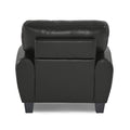 Modern Living Room Furniture 1Pc Chair Black Faux Leather Covering Retro Styling Furniture Black Primary Living Space Contemporary,Modern,Retro Solid Wood