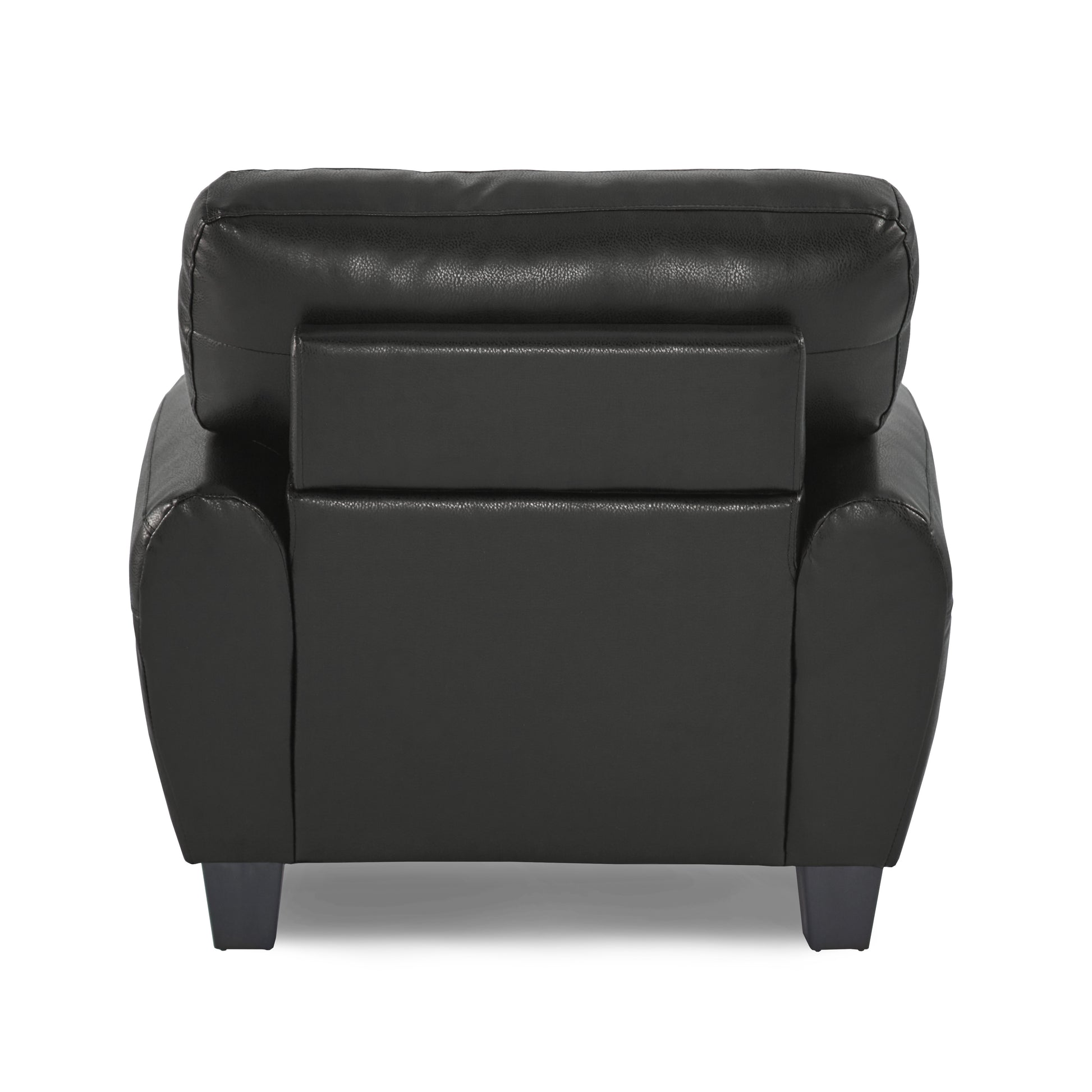 Modern Living Room Furniture 1Pc Chair Black Faux Leather Covering Retro Styling Furniture Black Primary Living Space Contemporary,Modern,Retro Solid Wood