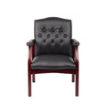 Leather Reception Guest Chairs W Padded Seat And Arms Ergonomic Mid Back Office Executive Side Chair For Meeting Waiting Room Conference Office Guest Chairs,Black Black Foam Leather