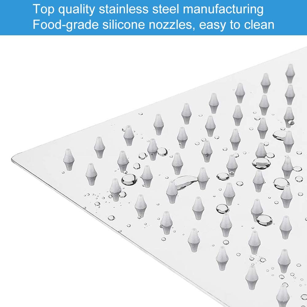 Chrome 10" Square Rainfall & High Pressure Stainless Steel Bath Shower Head Chrome Metal