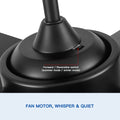 44 In Intergrated Led Ceiling Fan With Black Abs Blade Black Plywood