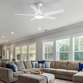 Yuhao 48 In Intergrated Led Ceiling Fan With White Abs Blade White Abs Steel Q235