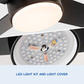 44 In Intergrated Led Ceiling Fan With Black Abs Blade Black Plywood
