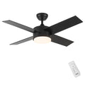 44 In Intergrated Led Ceiling Fan With Black Abs Blade Black Plywood