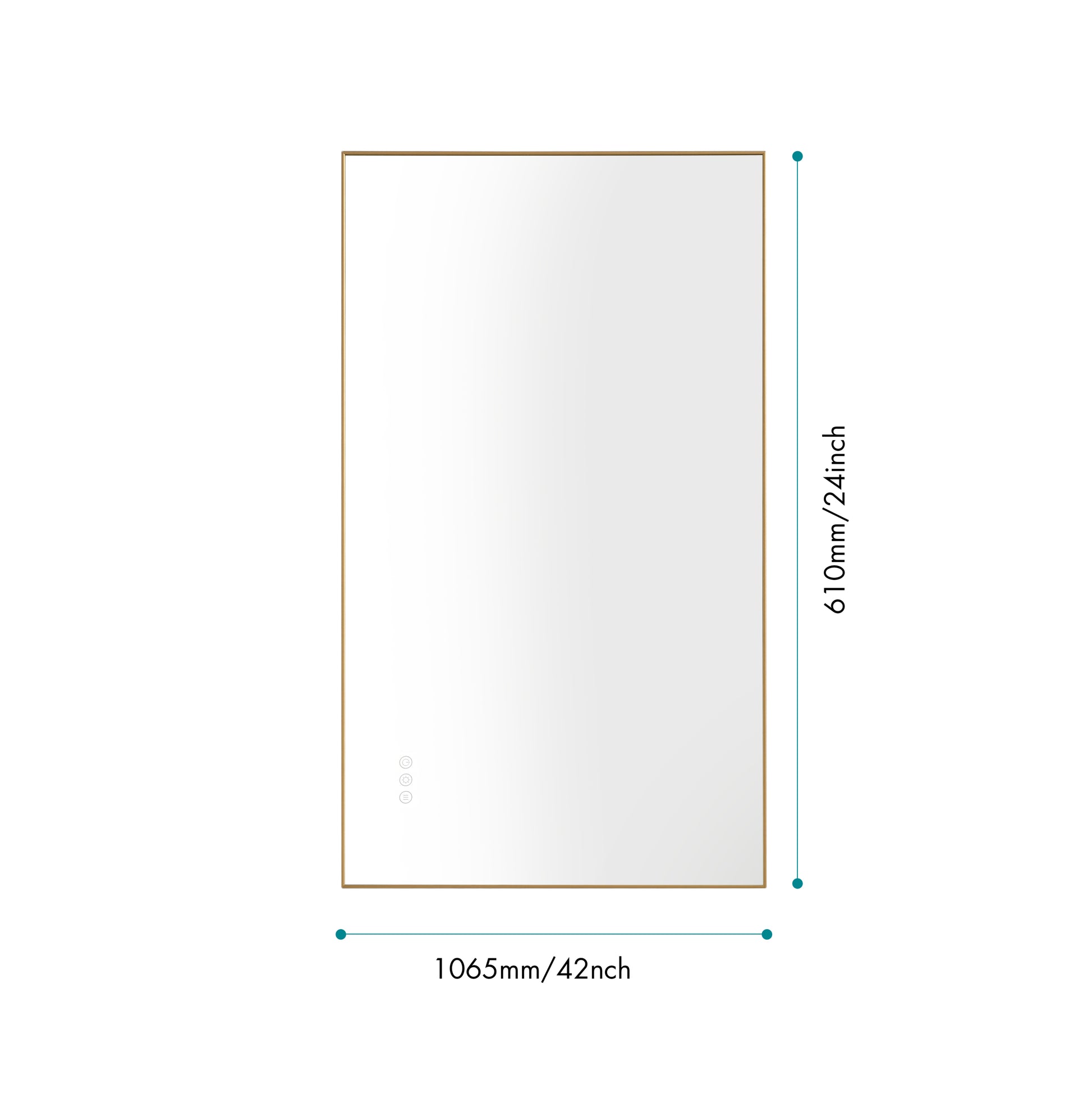 42X 24Inch Led Mirror Bathroom Vanity Mirror With Back Light, Wall Mount Anti Fog Memory Large Adjustable Vanity Mirror Gold Aluminium