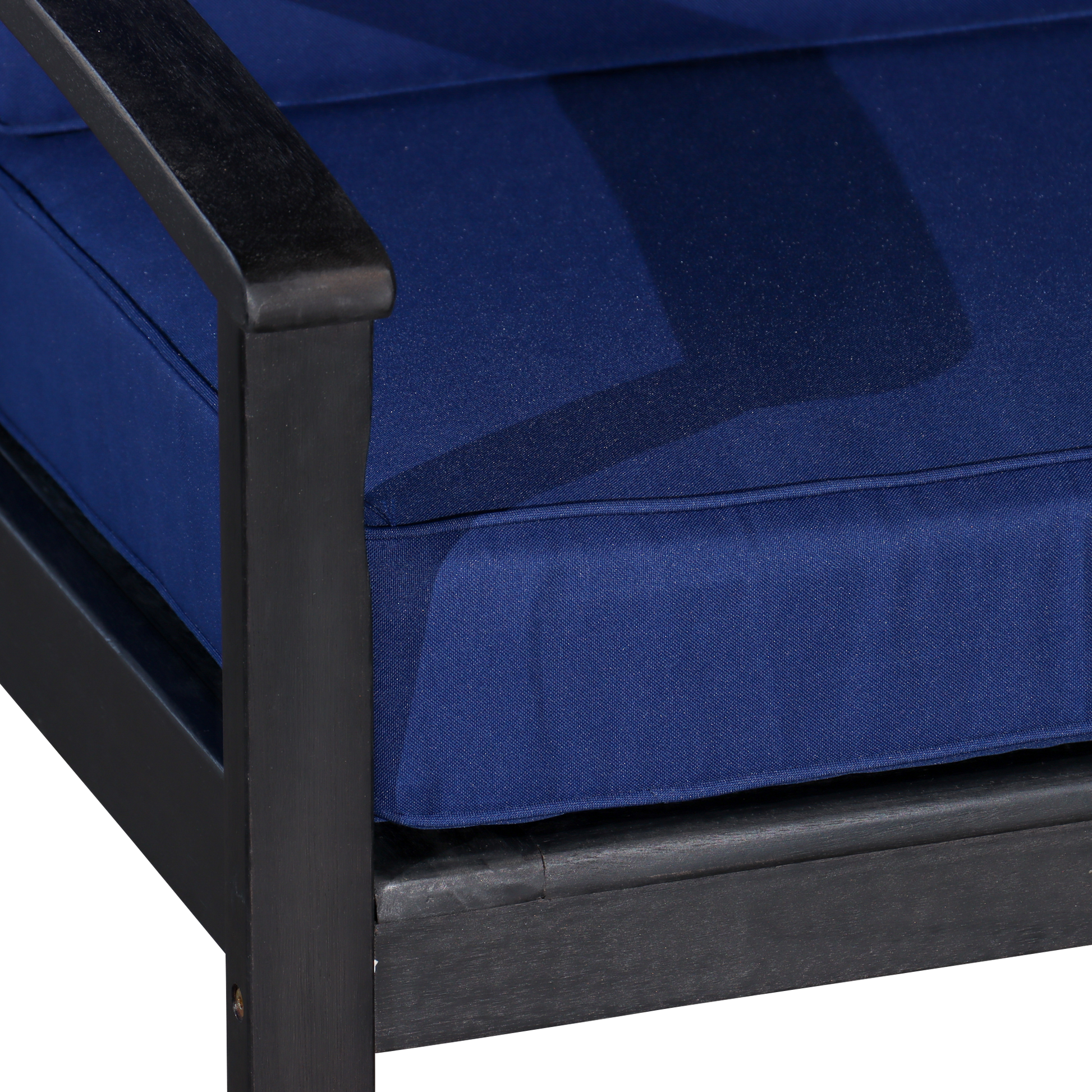 Deep Seat Eucalyptus Chair, Espresso Finish, Navy Cushions Espresso Eucalyptus