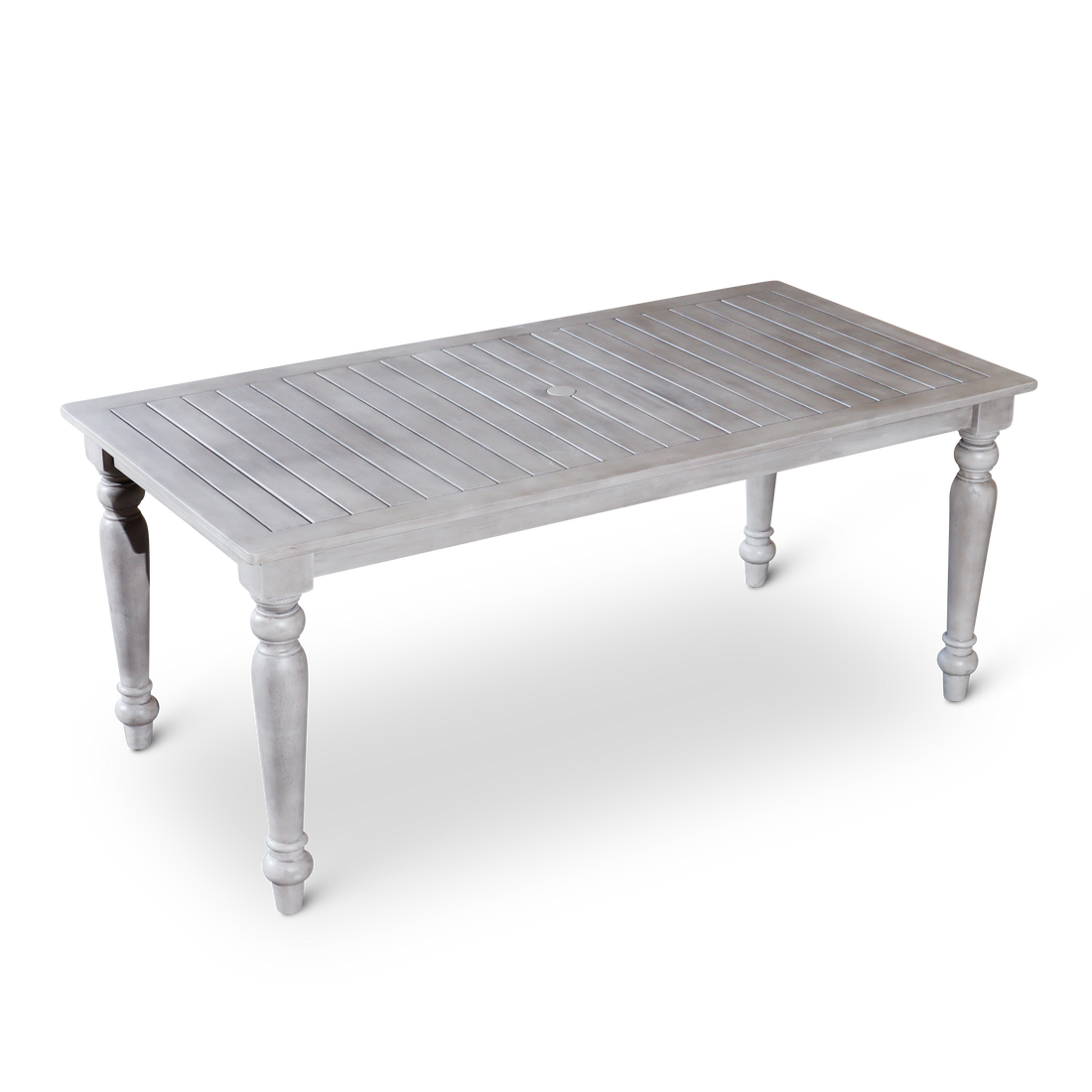 Rectangular Dining Table Silver Grey Solid Wood