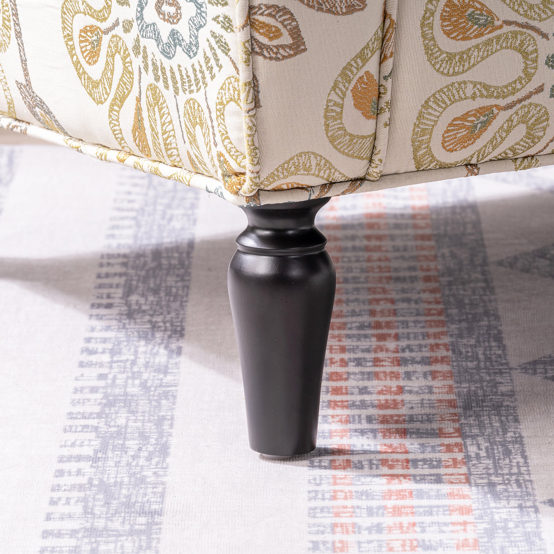 Accent Chairs For Living Room Beige Yellow Fabric