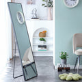 3Rd Generation Black Solid Wood Frame Full Length Mirror, Dressing Mirror, Bedroom Porch, Decorative Mirror, Clothing Store, Floor Mounted Large Mirror, Wall Mounted. 60
