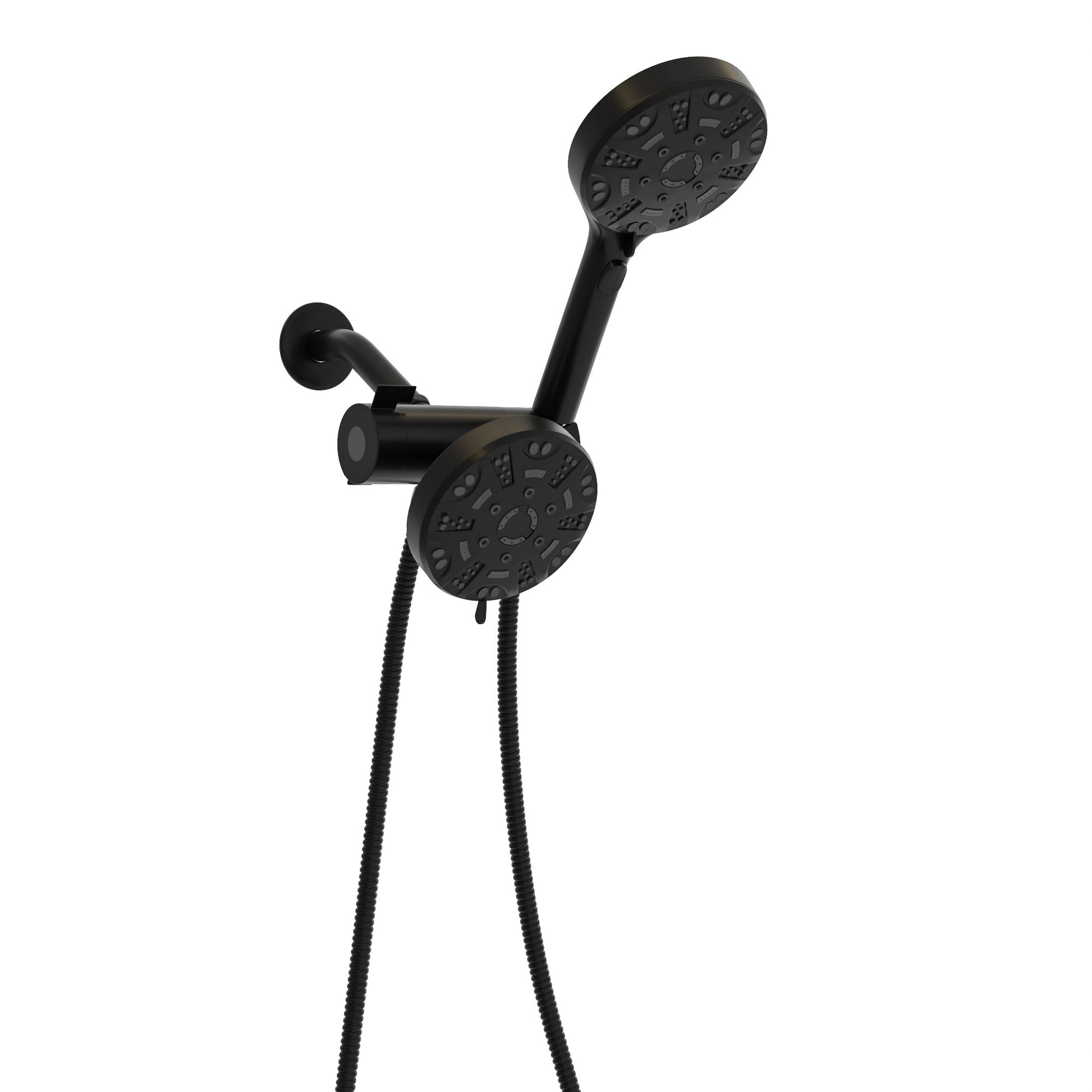 Multi Function Dual Shower Head Shower System With 4.7" Rain Showerhead, 8 Function Hand Shower, Matte Black Matte Black Plastic